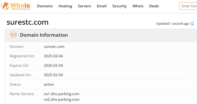 Kết quả tra cứu Whois