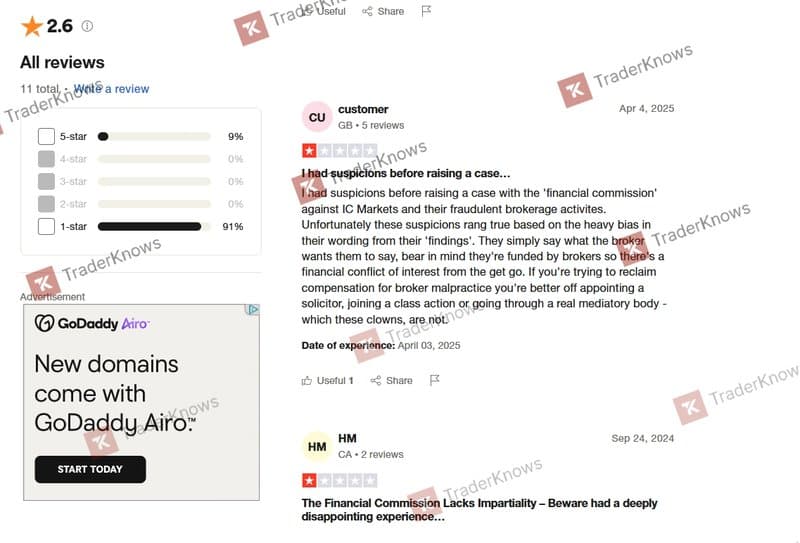 Những bình luận của người dùng mà chúng tôi tìm thấy trên Trustpilot
