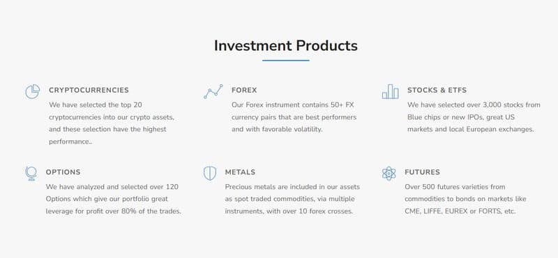 COIN GROW INVESTMENT's trading products
