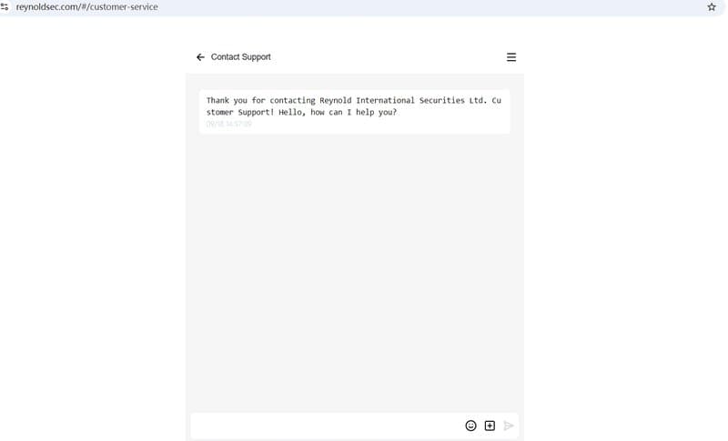 contact support of Reynold International Securities Ltd