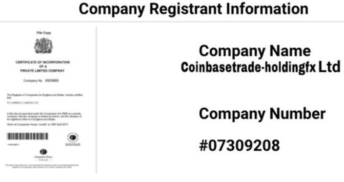 Company information shown on website