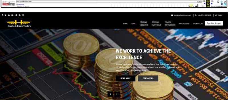 Hawks Forex's website design is constantly being updated