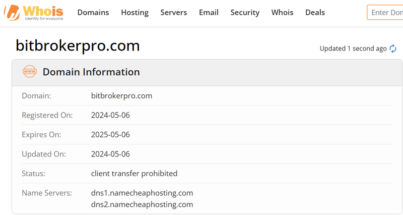 Resultados de búsqueda de Whois