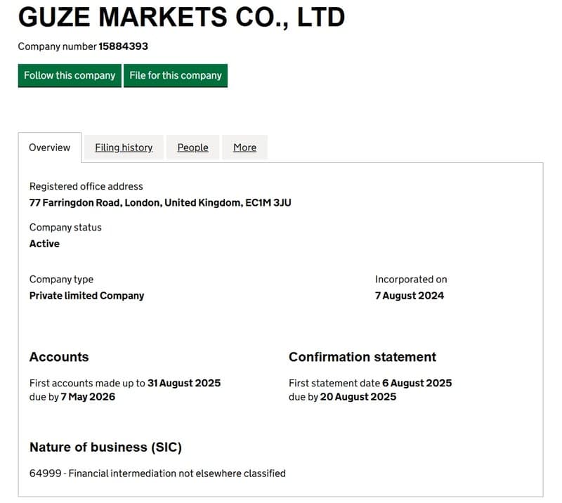 Según la información de registro proporcionada por la Companies House del Reino Unido, se puede acceder a los detalles relacionados con la empresa