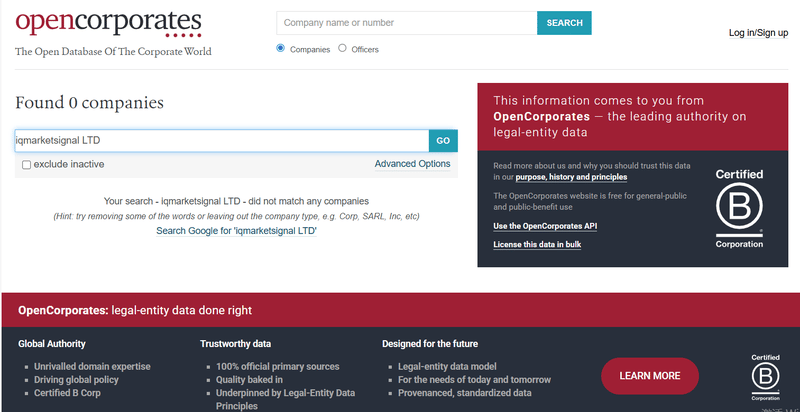Opencorporates Query Result