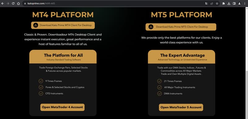Información sobre software de trading en el sitio web