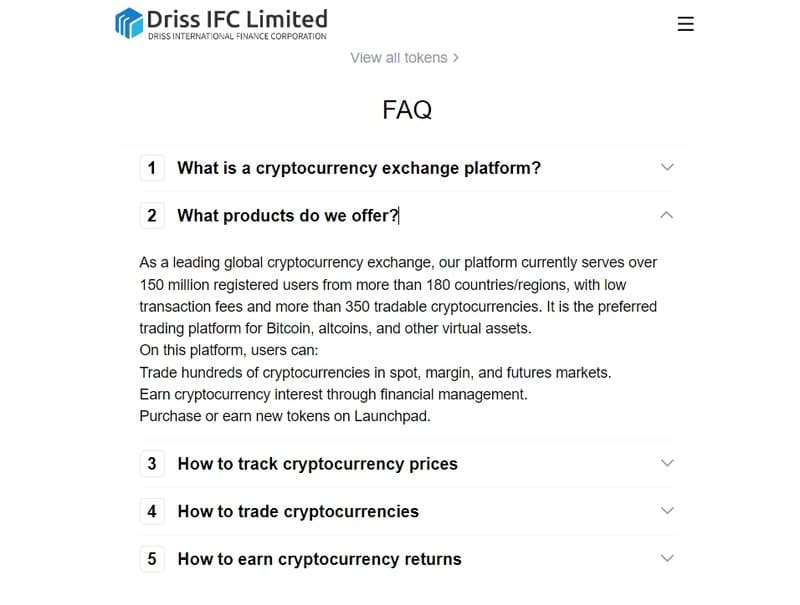 Driss IFC’s Trading Products