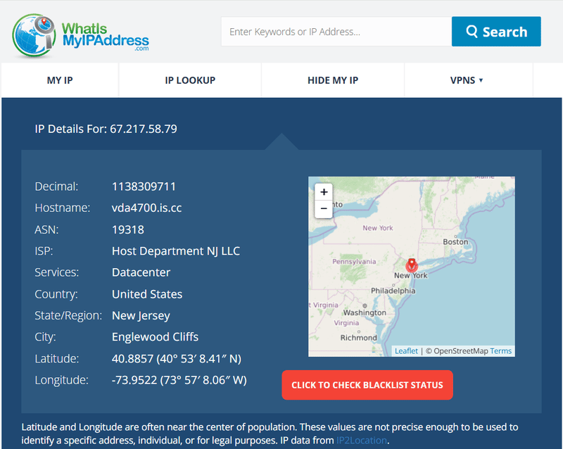 Resultado de la consulta de What Is My IP Address