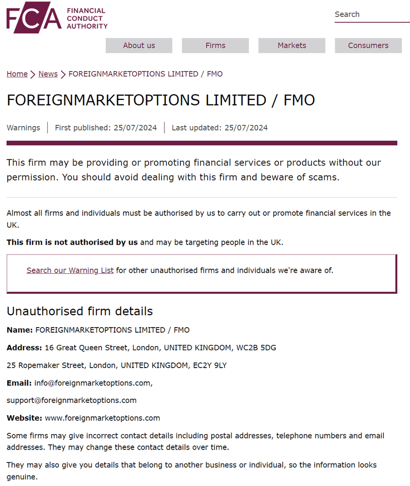 Foreignmarketoptions