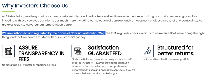 Afirmaciones de regulación financiera del sitio web
