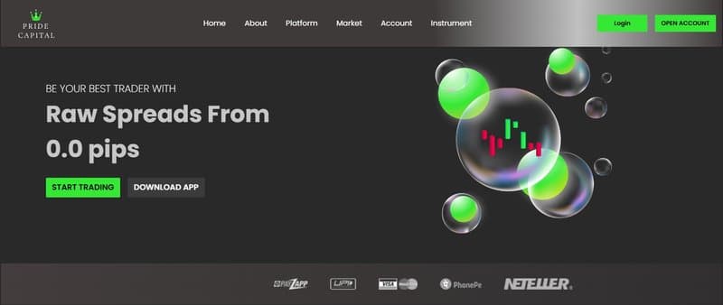 Pride Capital FX official website