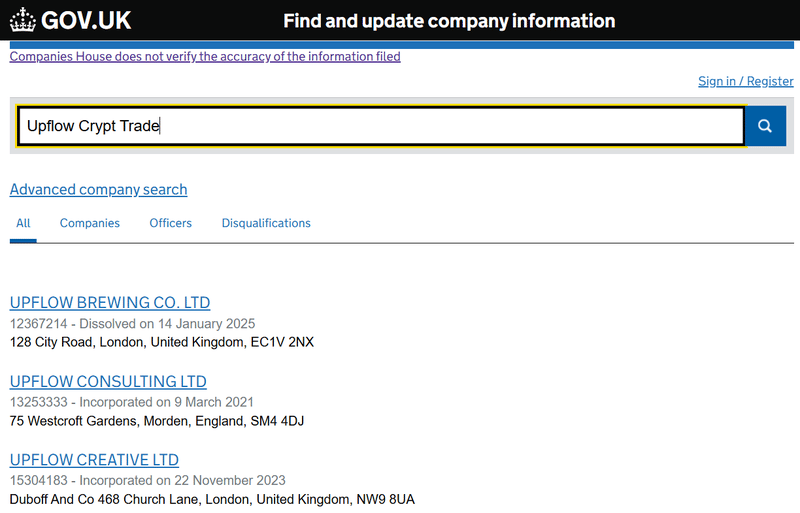 Companies House Query Result