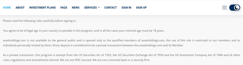 Website's Terms and Conditions