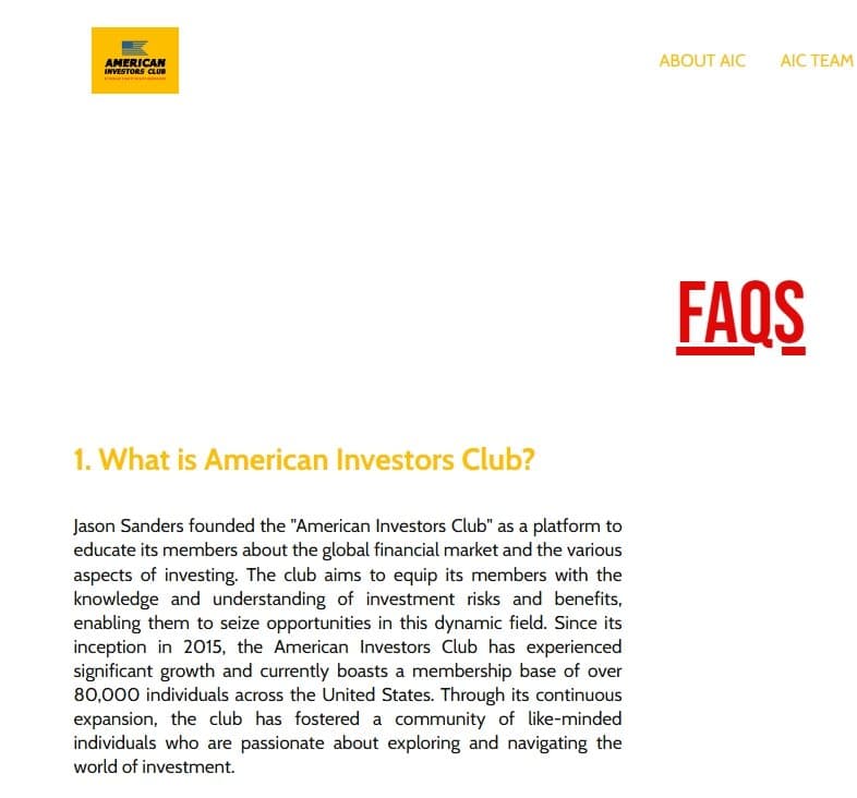 The website claims the club was founded in 2015 and has over 80,000 members