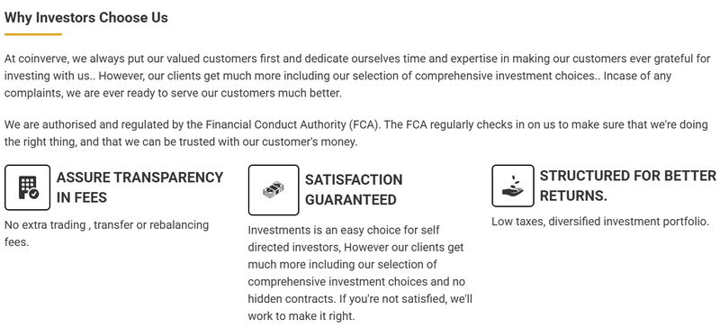 Financial regulation claimed by the official site