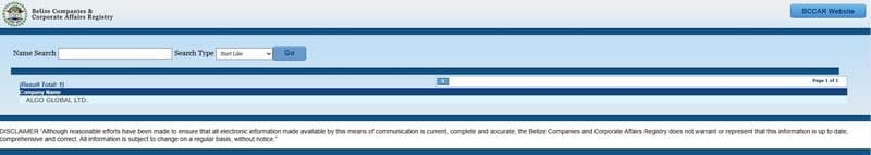 Registration found in BCCAR