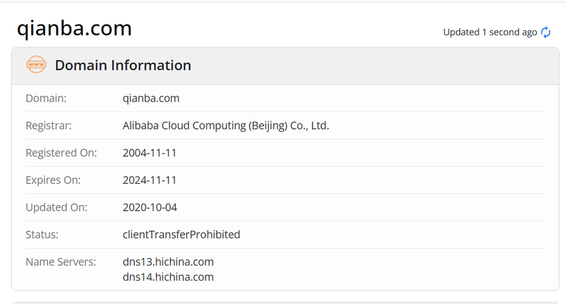 BroadChain Finance whois.com Domain Age Data