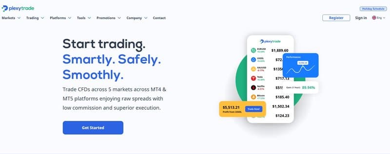 Plexytrade의 공식 웹사이트
