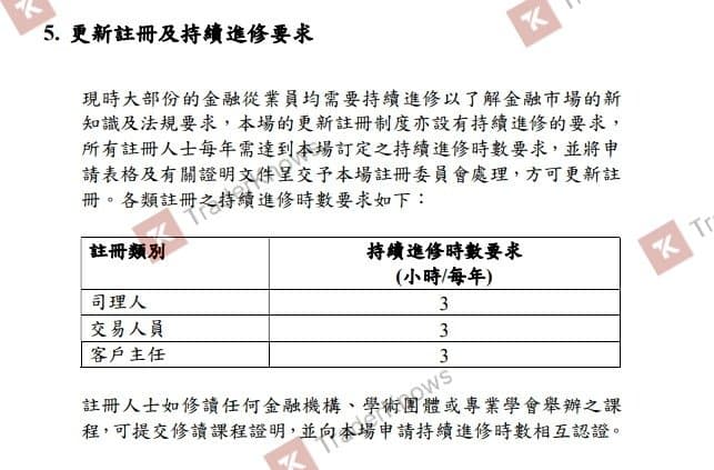 香港金银业贸易场的注册小册子当中宣称每年仅需进修三小时就可以更新注册