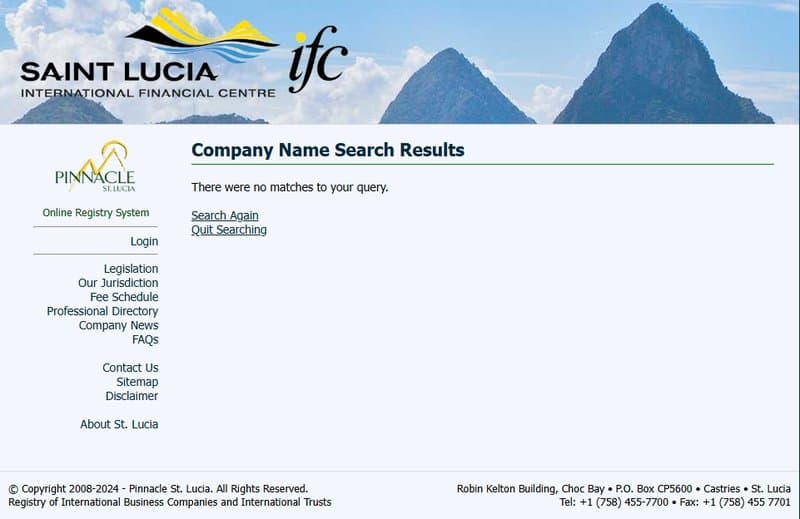 并不能在圣卢西亚国际商业公司和国际信托注册处（ifc）找到Agile Global FX的注册信息