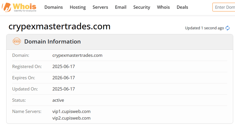 Kết quả tra cứu Whois