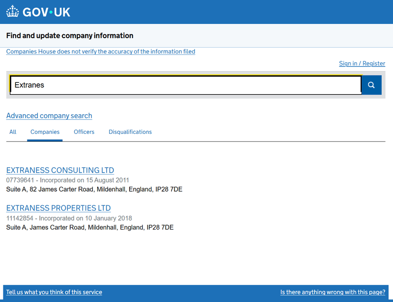 Companies House 조회 결과