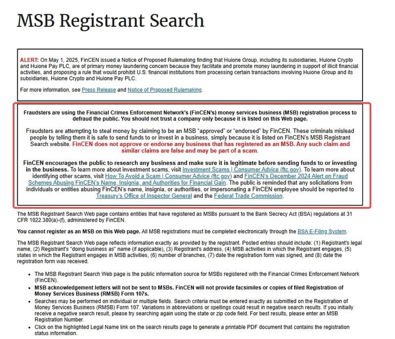 The regulatory body also warns investors