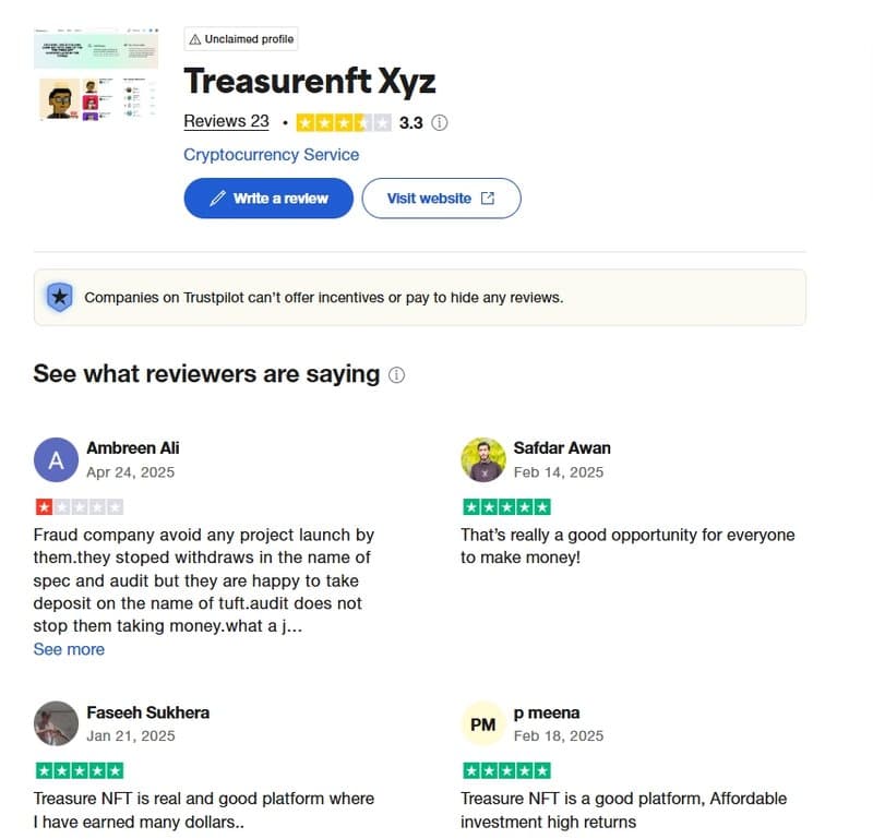 TrustPilot: Detailed Negative Reviews and Uniform Positive Feedback