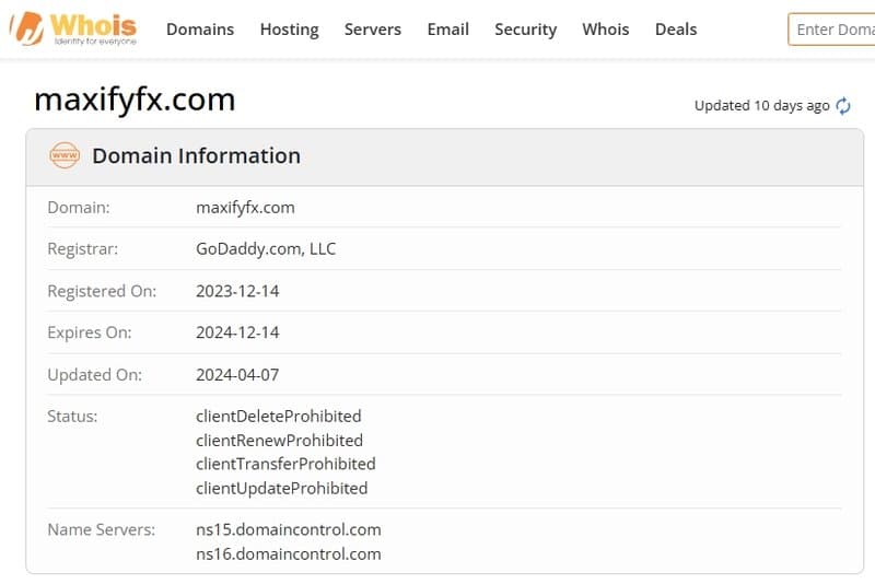 Website registration date
