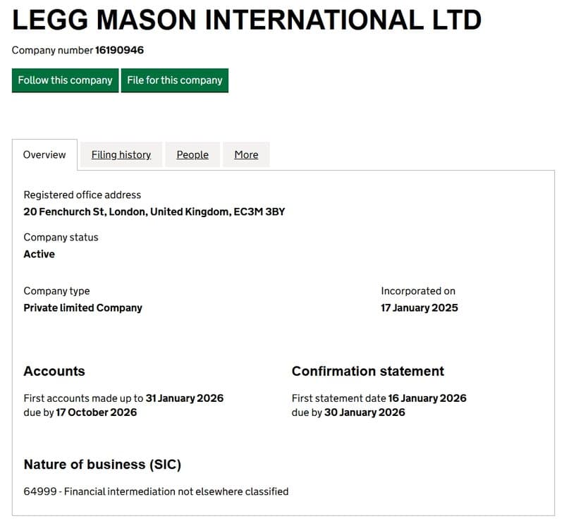 Entity information as registered with the UK Companies House