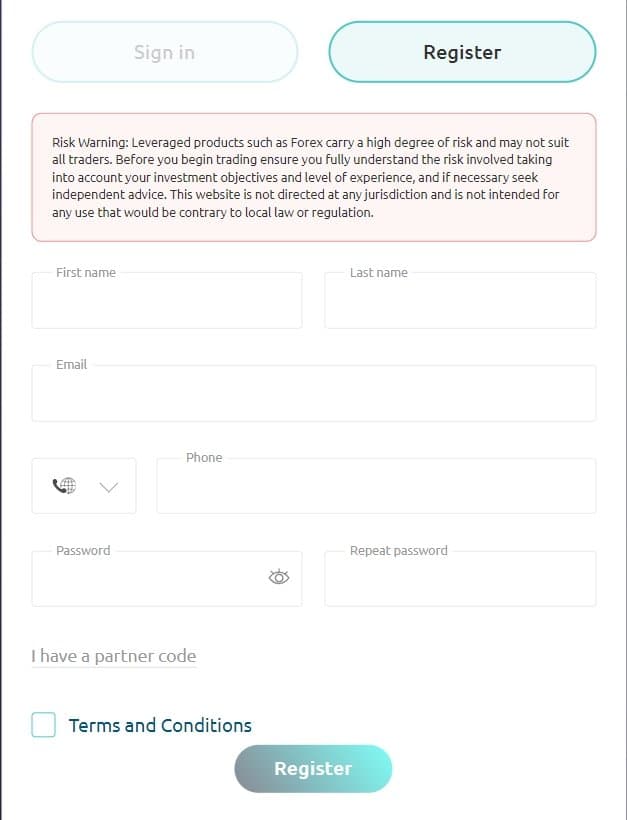 Sway Markets的注册步骤