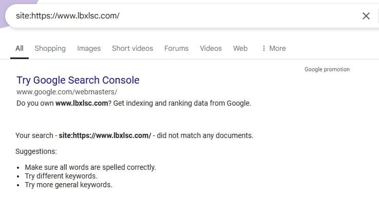Отсутствует в базах данных основных поисковых систем, таких как Google