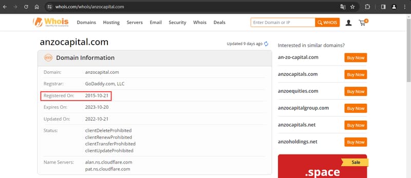 Consulta Whois de registro de dominio del sitio web