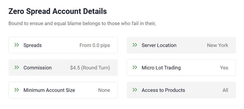 Zero Spread Account