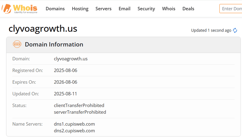 Resultado de consulta Whois