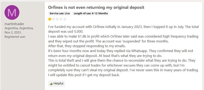 Orfinex的负面舆情-1