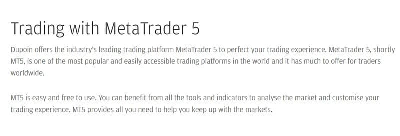 The trading software used by Dupoin