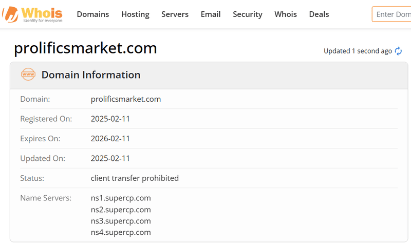 Результаты поиска Whois
