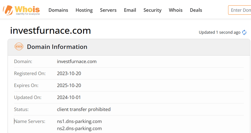 Resultados de la consulta Whois