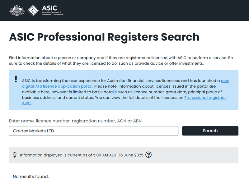 ASIC Query Result