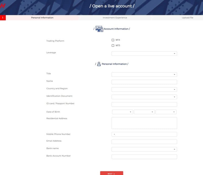 Registration steps