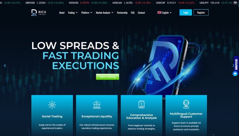Proceso de apertura de cuenta de Rich Smart Finance