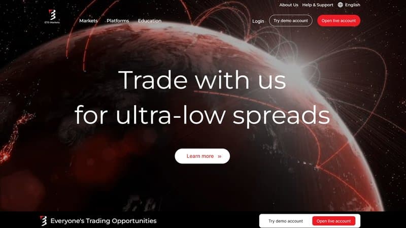Página web de ETO Markets