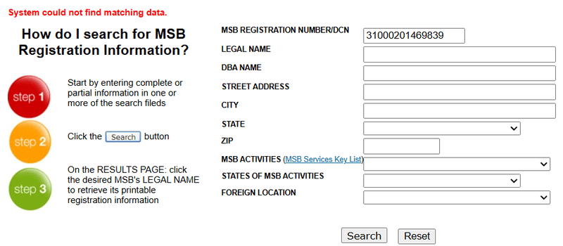 FinCEN Query Result (31000201469839)