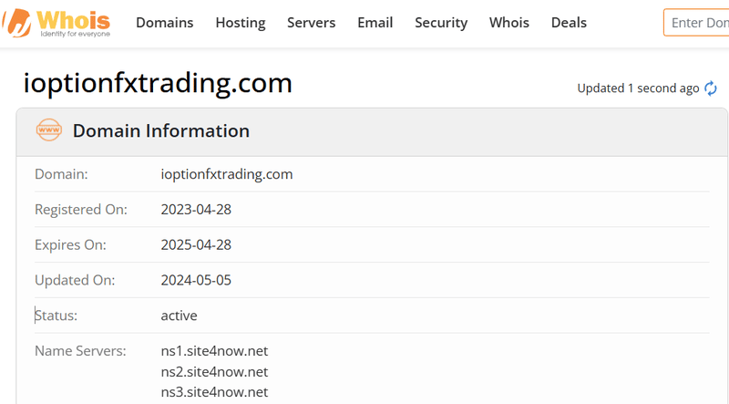 Kết quả tra cứu Whois