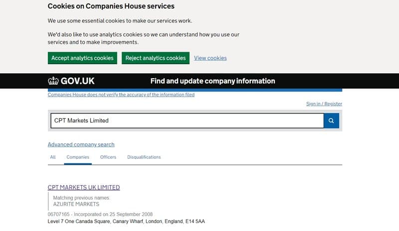 Company registration information