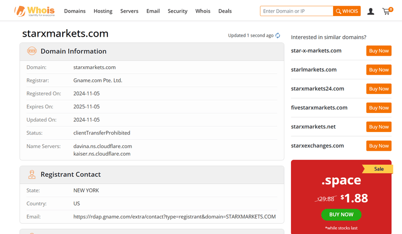 whstarxmarkets.com whois
