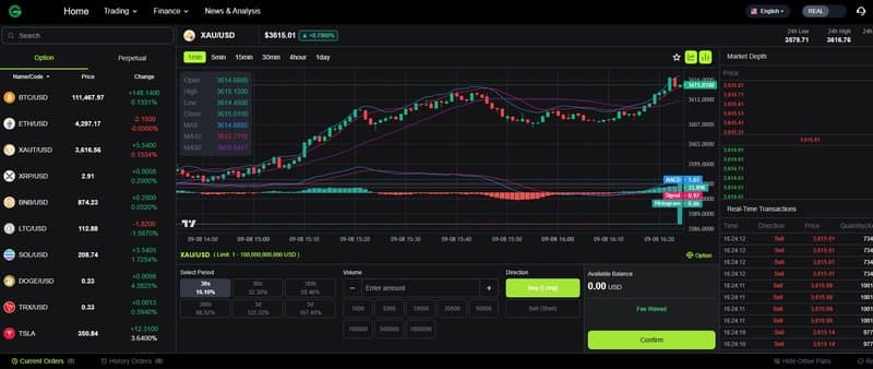 Interfaz Webtrader de Granitemarketing