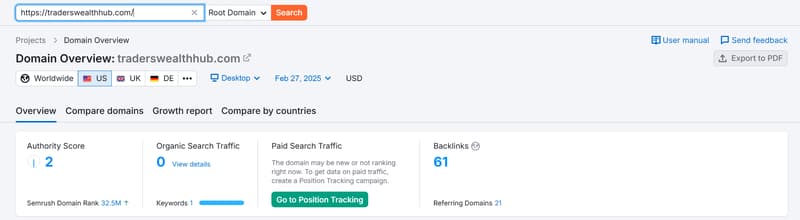 Semrush 트래픽 데이터