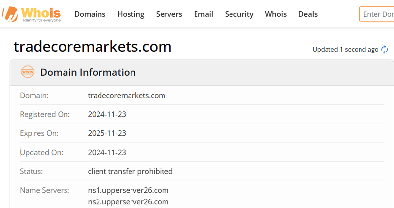 Resultados de la consulta Whois